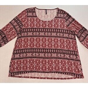 Forever Jade made in USA Tunic Top 3/4 sleeve Women's 2 XL Chest 46"